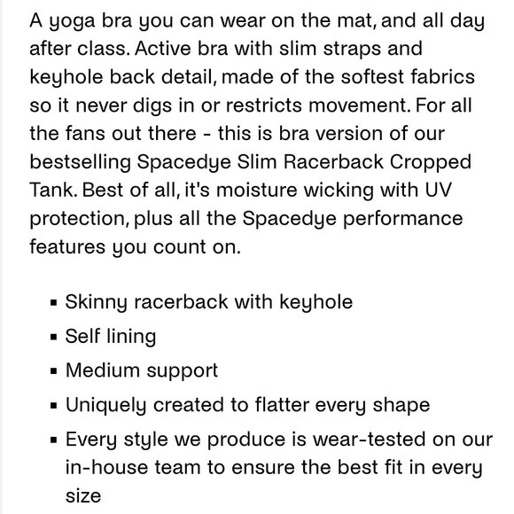 NWT Spacedye Slim Racerback Bra - Picture 6 of 8